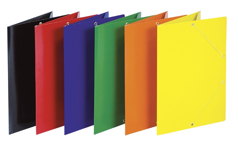 Teczka z gumką DONAU, karton, A4, 400gsm, 3-skrz., żółta - obrazek 2