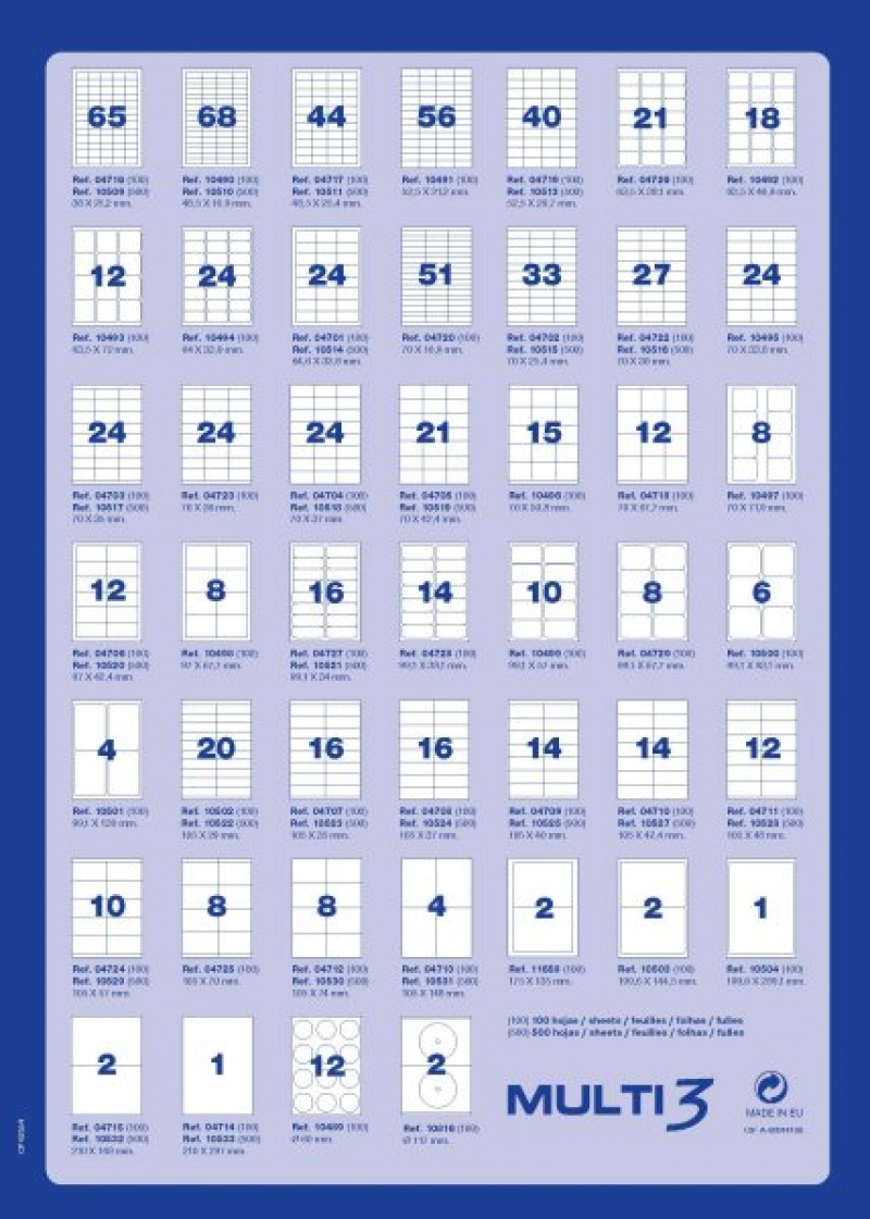 Etykiety uniwersalne MULTI 3,70x37mm, prostokątne, białe 100 ark. - obrazek 2