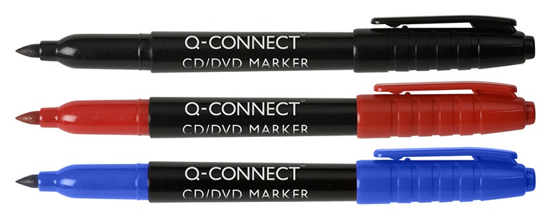 Marker do płyt CD/DVD Q-CONNECT, 1mm (linia), czerwony - obrazek 2