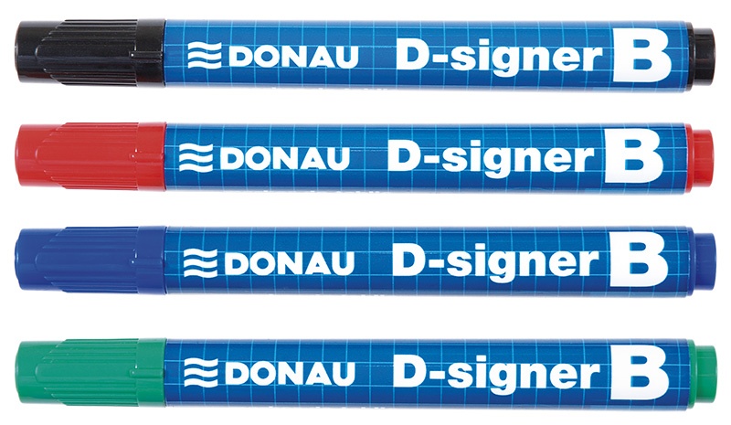 Marker do tablic DONAU D-Signer B, okrągły, 2-4mm (linia), czarny - obrazek 3
