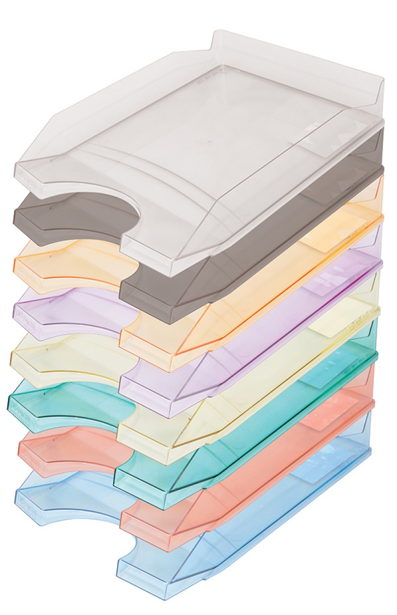 Szufladka na biurko OFFICE PRODUCTS, polistyren/PP, A4, transparentna żółta - obrazek 2