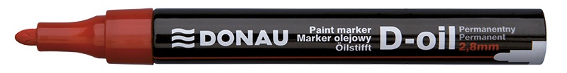 Marker olejowy DONAU D-Oil, okrągły, 2,8mm, czerwony - obrazek 2