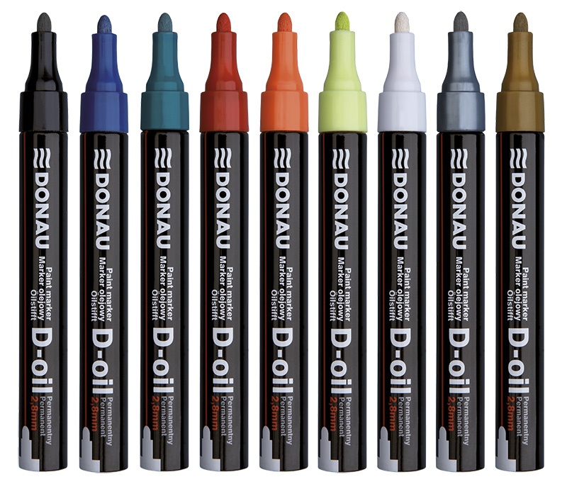 Marker olejowy DONAU D-Oil, okrągły, 2,8mm, czerwony - obrazek 3