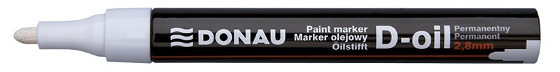 Marker olejowy DONAU D-Oil, okrągły, 2,8mm, biały - obrazek 2