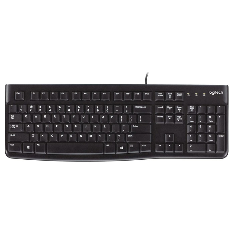 Logitech klawiatura K120 | przewodowa | USB | black | US International