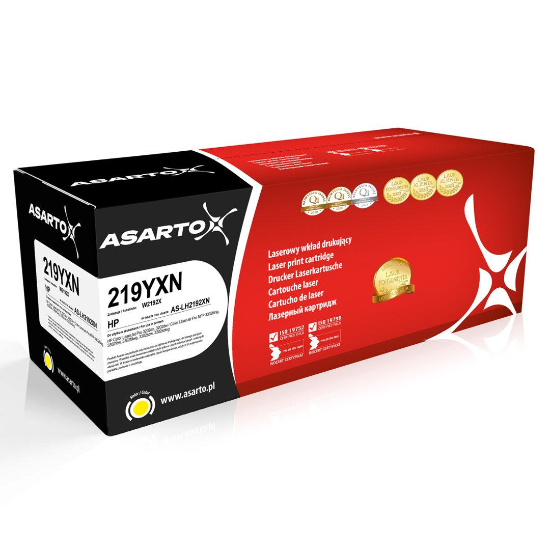 Toner Asarto do HP 219YXN | W2192X | 2500 str. | yellow