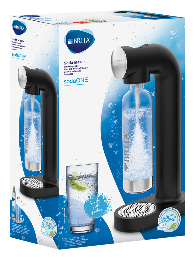 Brita saturator sodaONE | czarny +butelka + cylinder