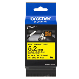 Rurka termokurczliwa Brother  5,2 mm/1,5m czarny nadruk na żółtym