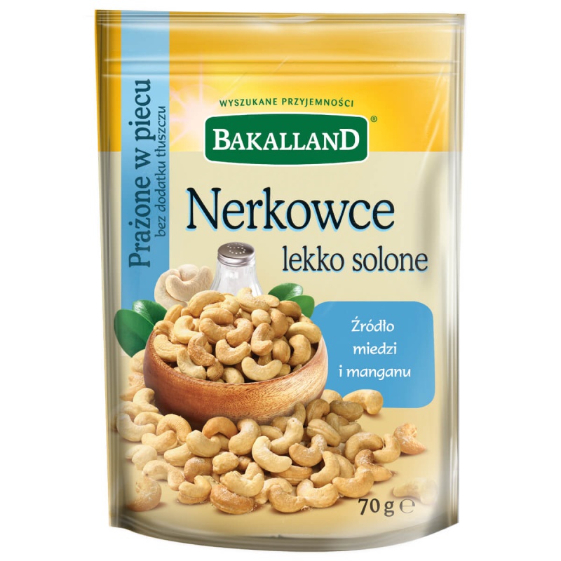 Orzechy nerkowca lekko solone, Bakalland, 70gr - obrazek 2