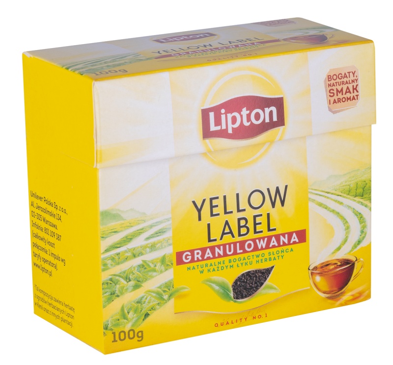 Herbata LIPTON czarna, Yellow Label, granulowana, 100g - obrazek 2
