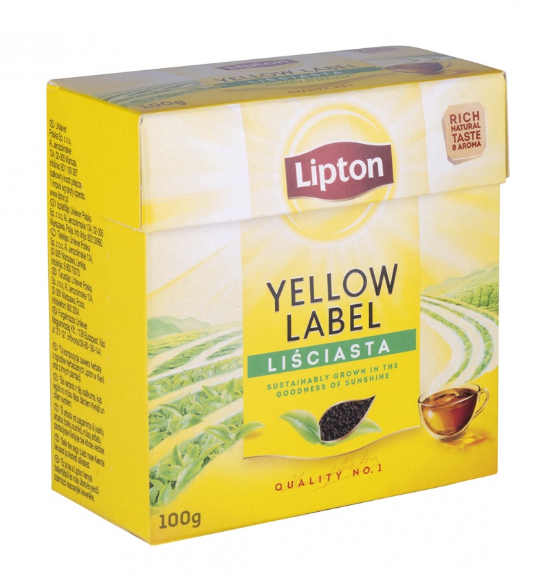 Herbata LIPTON czarna, Yellow Label, liściasta, 100g - obrazek 2