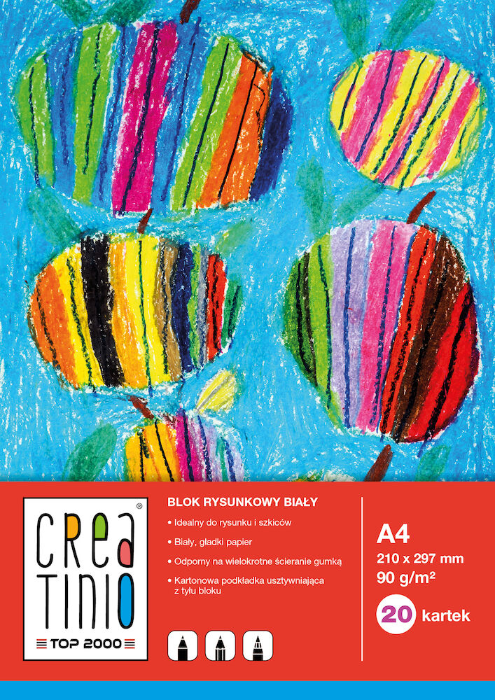 Blok rysunkowy TOP 2000 CREATINIO A4 20K 90G BIAŁY