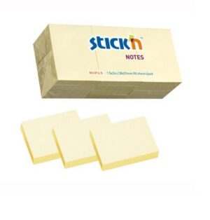 Bloczek samoprzylepny Stick"n 38X51mm żółty pastele 12 notesów po 100 kartek