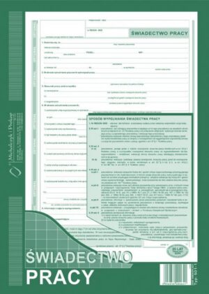 501-1N Świadectwo Pracy A4 (o+1k)