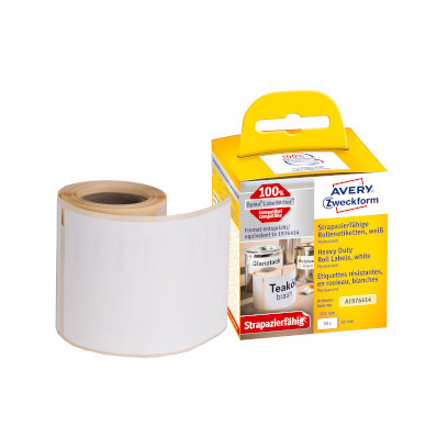 Etykiety Heavy Duty w rolce do drukarek termicznych DymoTM , 2 x 350 etyk. / rolka, 25 x 89 mm, poliestrowe, trwałe, bia