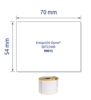 Etykiety uniwersalne w rolce do drukarek termicznych ; 320 etyk. / rolka. 54 x 70 mm. trwałe. białe Avery Zweckform AS07