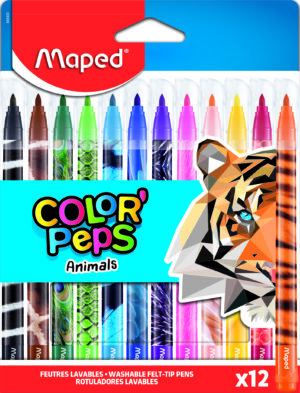 Flamastry COLORPEPS ANIMALS 12 szt.  845403 Maped