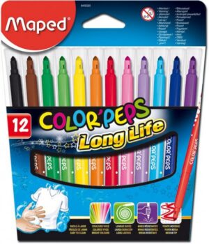 Flamastry MAPED trójkątne 12kol COLOR