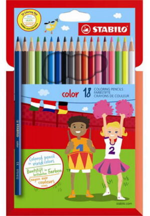 Kredka drewniana STABILO color etui kartonowe z zawieszką 18 szt.