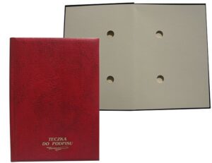 Teczka do podpisu Warta 10 kart bordo
