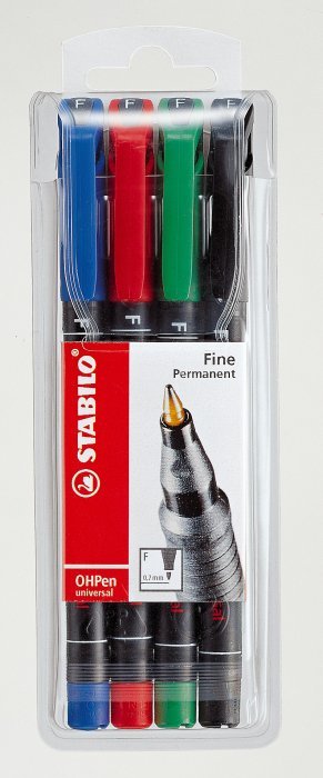 Foliopis Stabilo OHP 842 "F" kpl. 4szt