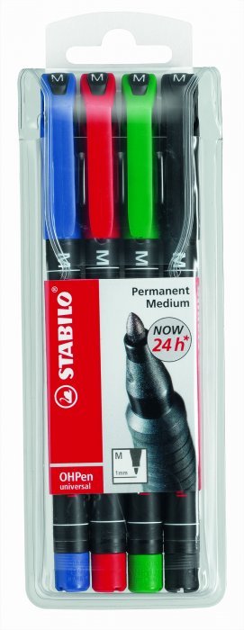 Foliopis Stabilo OHP 843 "M" kpl.4szt