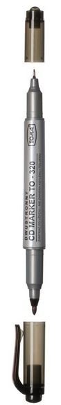 Marker do CD dwustronny czarny TO-320