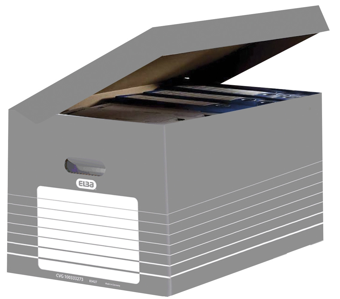Karton ELBA archiwizacyjny zbiorczy na dokumenty i pudła archiwizacyjne otwierane z góry