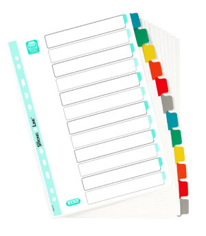 Przekładki ELBA MYLAR A4 kartonowe kolorowe zakładki 1-12