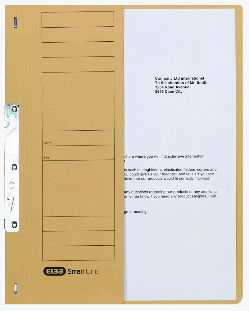 Skoroszyt kartonowy ELBA 1/2 A4 HAKOWY, BEŻ