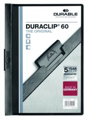 Skoroszyt DURABLE Duraclip zaciskowy 60 kartek czarny