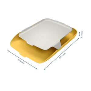 Półka na dokumenty z organizerem Leitz Cosy. żółta