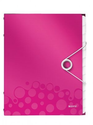 Teczka LEITZ WOW z 12 przekładek różowy