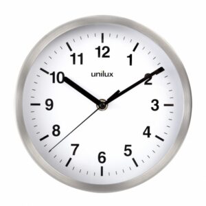 ZEGAR UNILUX ATTRACTION, 22 CM _ METALICZNY SZARY + baterie