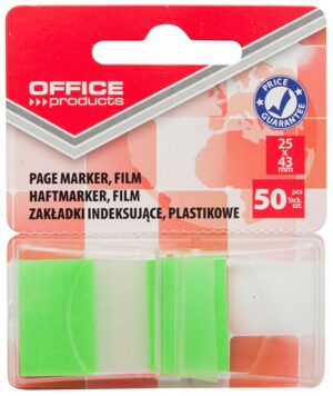 Zakładki indeksujące OFFICE PRODUCTS, PP, 25x43mm, 1x50 kart., blister
