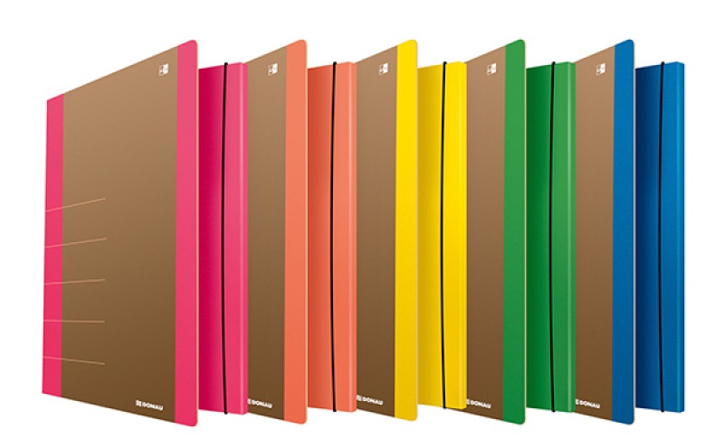 Teczka z gumką DONAU Life, Karton, A4, 500gsm, 3-skrz., pomarańczowy - obrazek 2