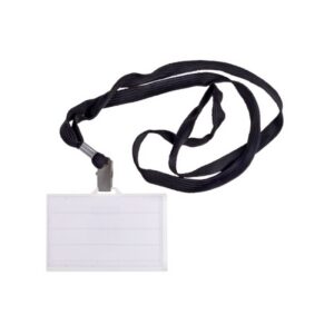 Identyfikator DONAU, z taśmą, twardy, czarny