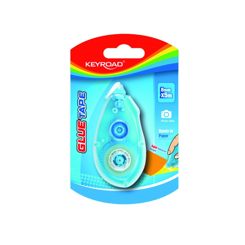 Klej w taśmie KEYROAD, permanentny, 8mmx5m, blister