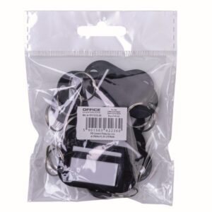 Zawieszki na klucze OFFICE PRODUCTS, 50x20mm, 10szt., czarne