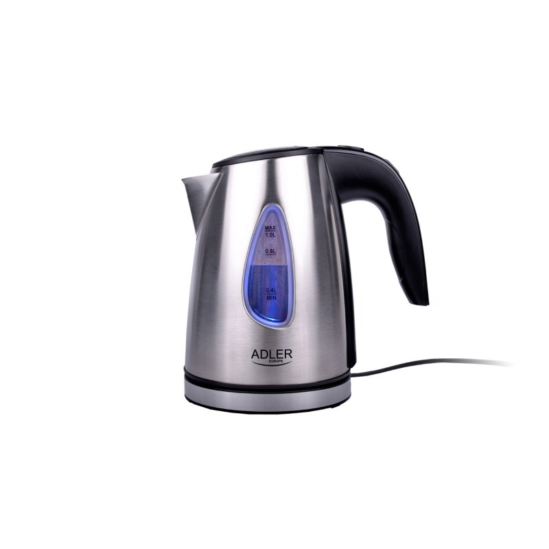 Czajnik elektryczny ADLER AD 1203, 1L, metal, srebrny - obrazek 2