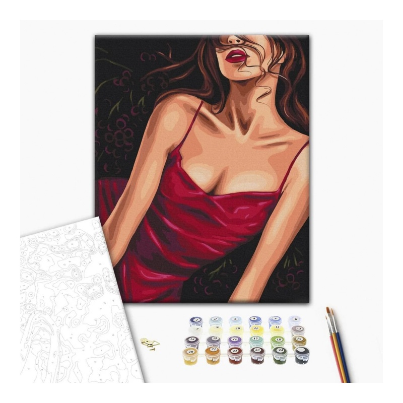 Malowanie po numerach BRUSHME, 40x50 cm, uwodzicielska czerwień, 1 szt., w pudełku