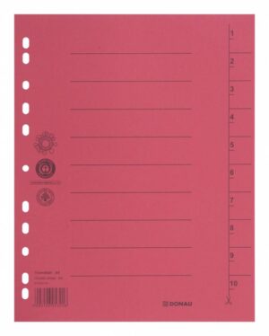 Przekładka DONAU, karton, A4, 235x300mm, 1-10, 1 karta