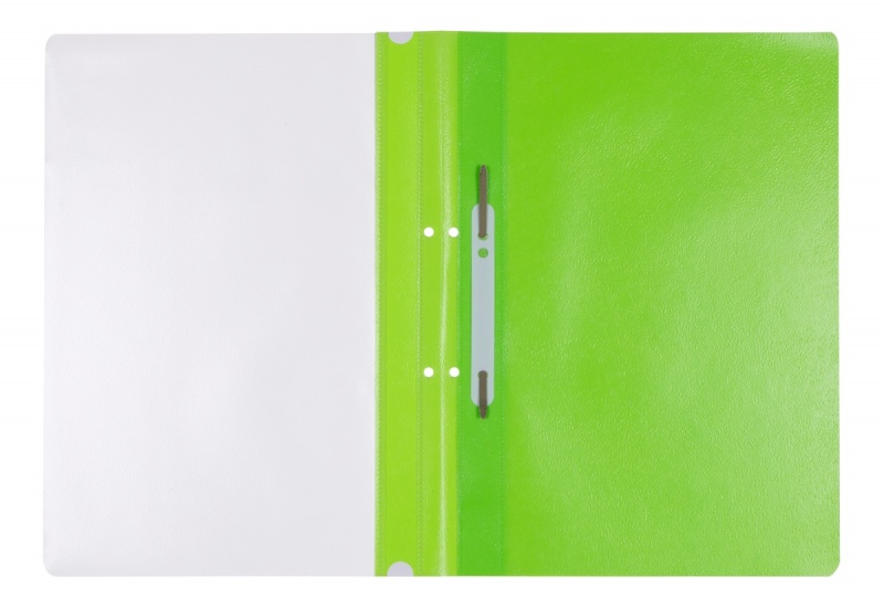 Skoroszyt OFFICE PRODUCTS, PP, A4, 2 otwory, 100/170mikr., wpinany, jasnozielony - obrazek 2