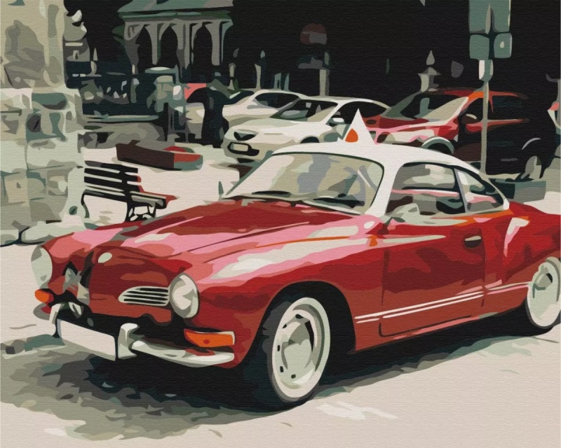 Malowanie po numerach BRUSHME, 40x50 cm, retro na drogach miasta, 1 szt., w pudełku - obrazek 2