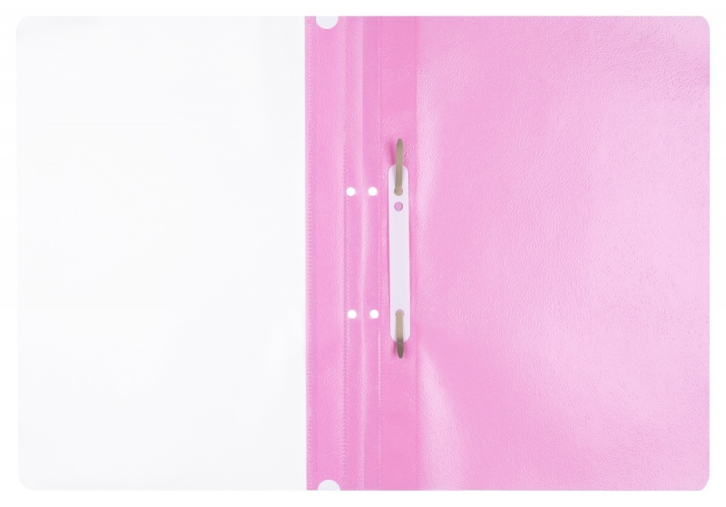 Skoroszyt OFFICE PRODUCTS, PP, A4, 2 otwory, 100/170mikr., wpinany, różowy - obrazek 2