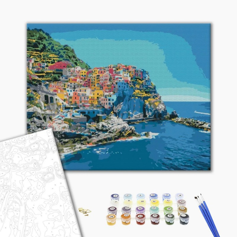 Malowanie po numerach BRUSHME, 40x50 cm, śródmorskie wybrzeże, 1 szt., w pudełku