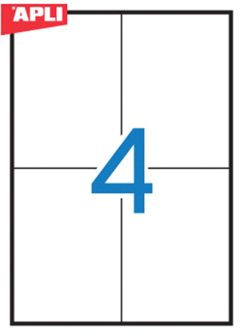 Etykiety poliestrowe APLI, 105x148mm, prostokątne, białe 20 ark. - obrazek 2