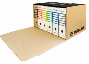 Pudło archiwizacyjne wzmocnione DONAU, karton, zbiorcze, przednie