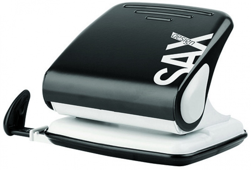 Dziurkacz SAXDesign 418 paperbox, dziurkuje do 30 kartek, czarny