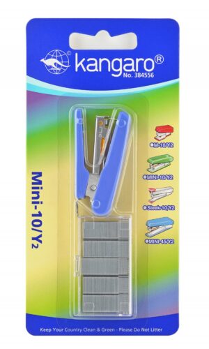 Zszywacz KANGARO Mini-10/Y2+zszywki, zszywa do 10 kartek, blister